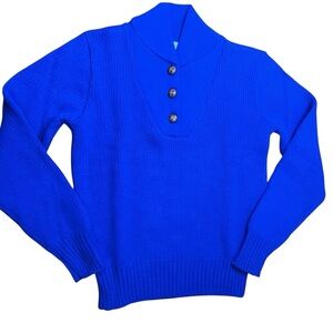 Vintage Sears Jr Bazaar knit acrylic sweater with braided buttons, kids large